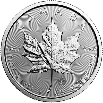 A picture of a Pièce Feuille d’érable en argent de circulation de 1 oz (année aléatoire)